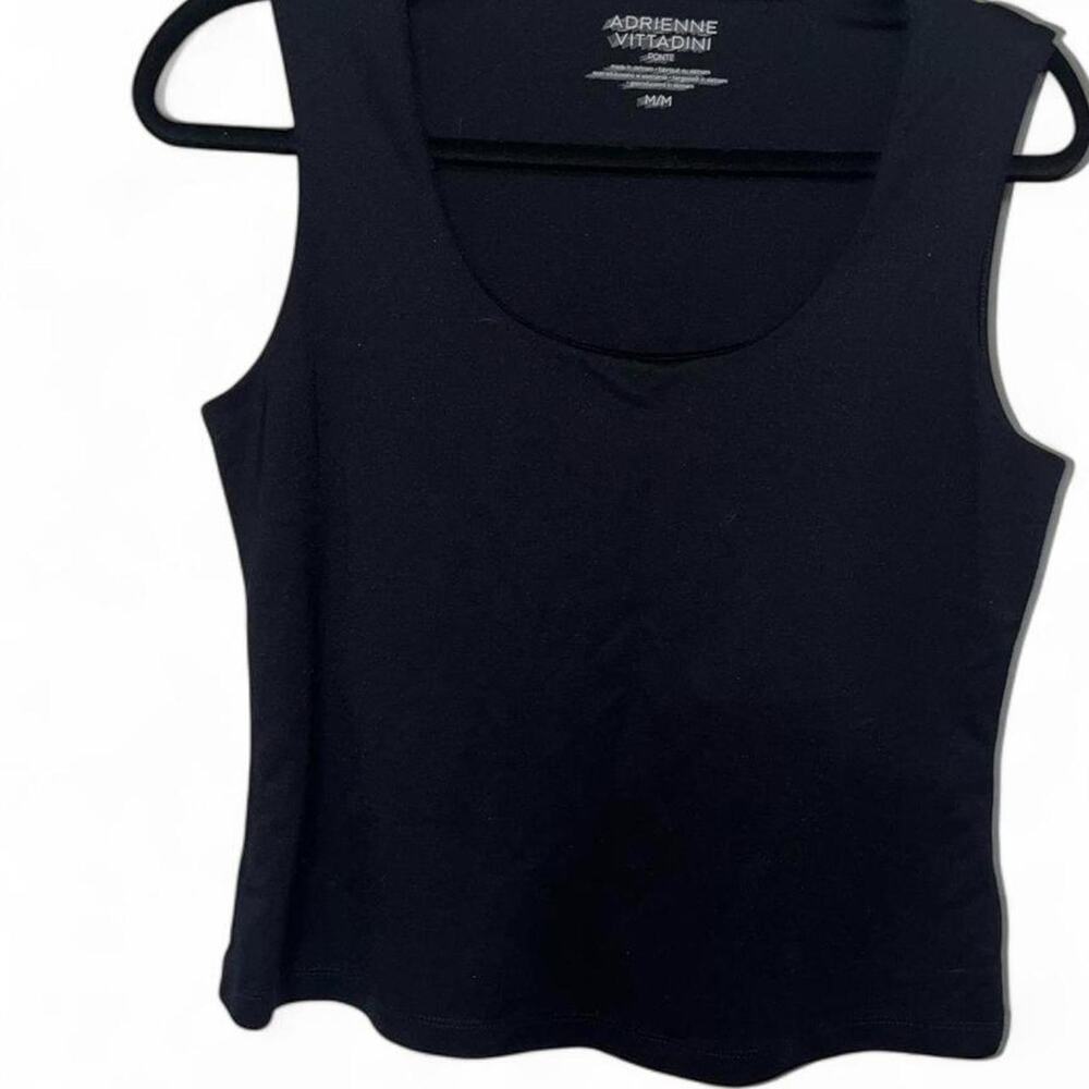 Adrienne Vittadini Ponte Black Stretch Scoop Neck Sleeveless
Tank Top Size M